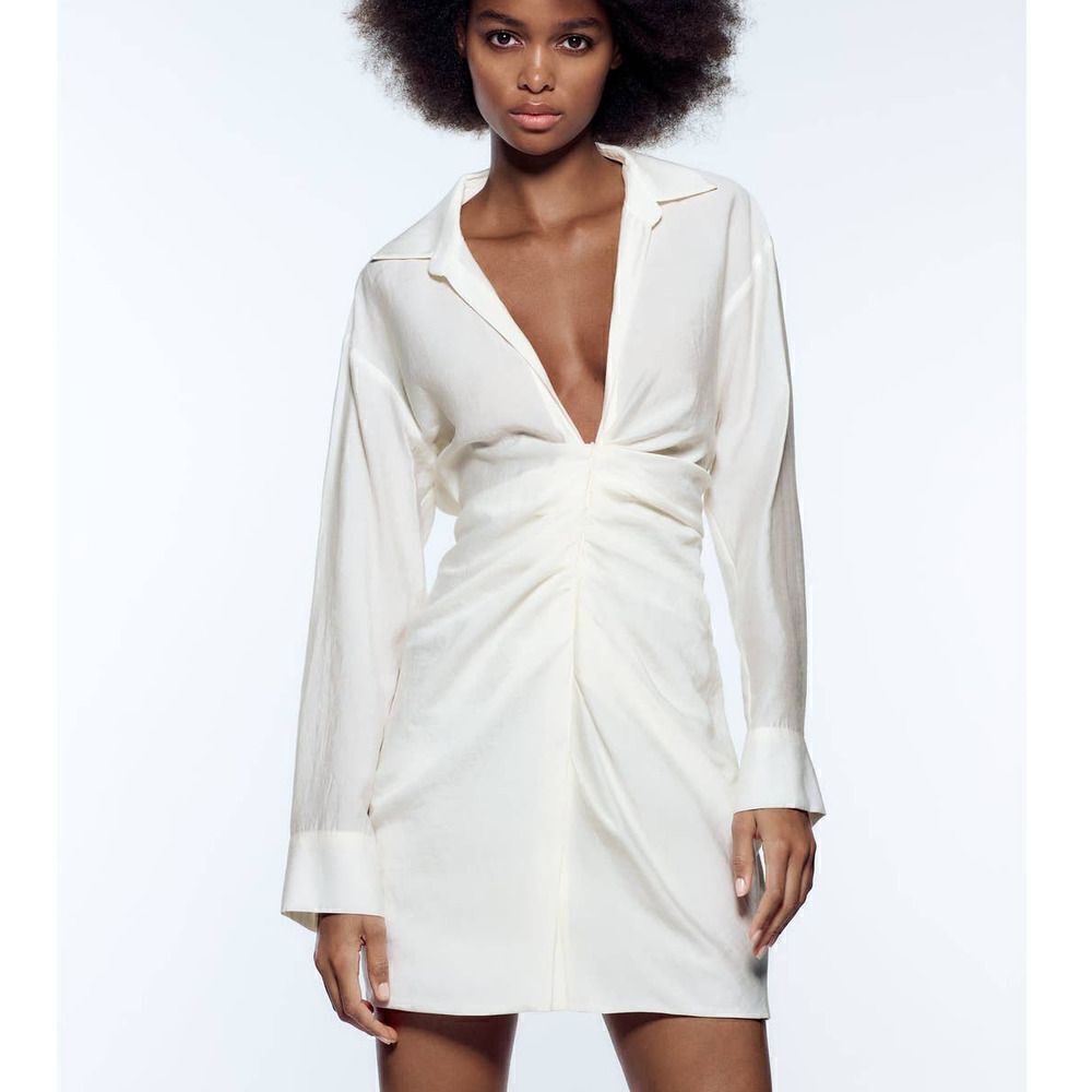 ZARA DRAPED DRESS NEW - Picture 1 of 7